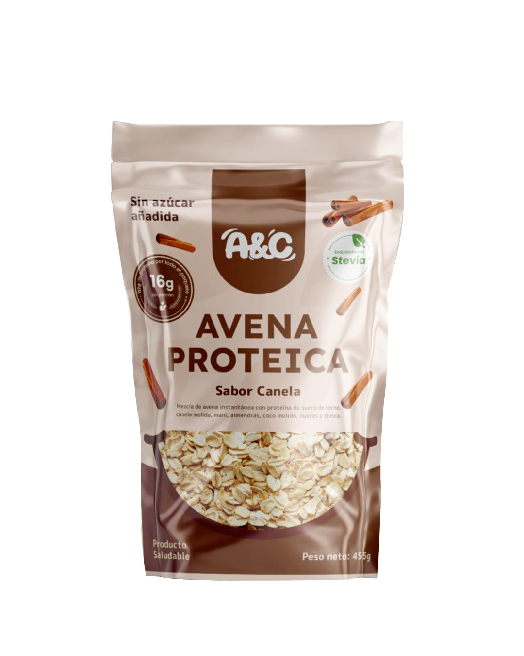 Avena proteica sabor Canela 455g - Avena y Canela