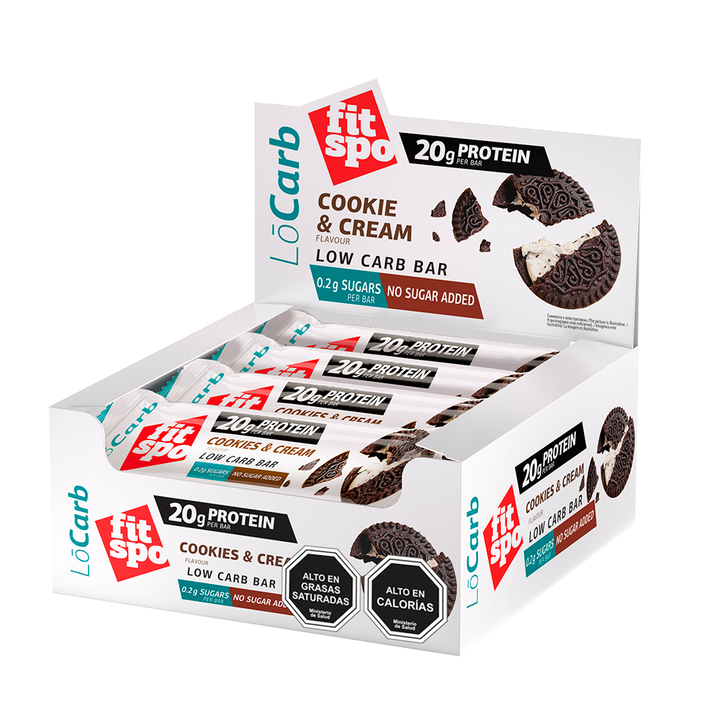 Fitspo Protein Bar Cookies & Cream - caja x12un