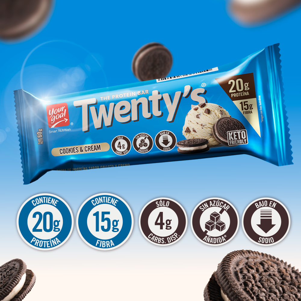 Twenty's Chocolate Cookies & Cream - Caja x4un 60g