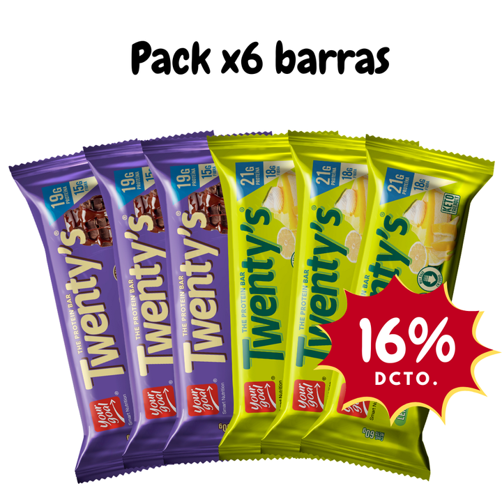 Pack x6 barras Twenty's surtido