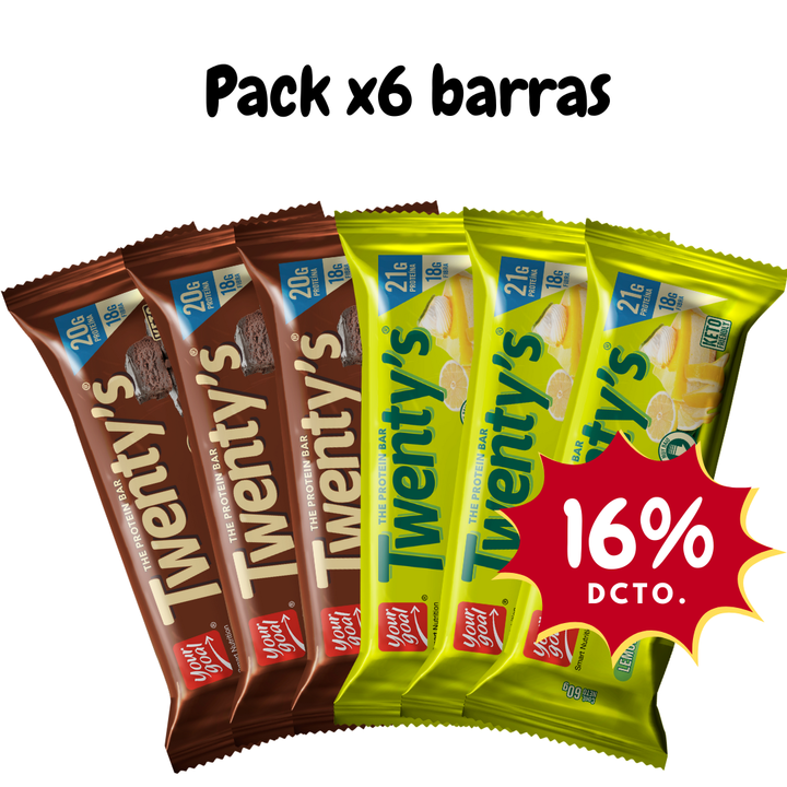 Pack x6 barras Twenty's surtido