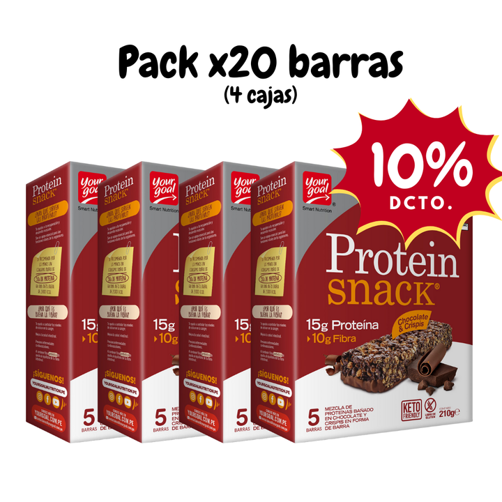 Protein Snack Chocolate & Crispis - Pack x20 barras (4 cajas)