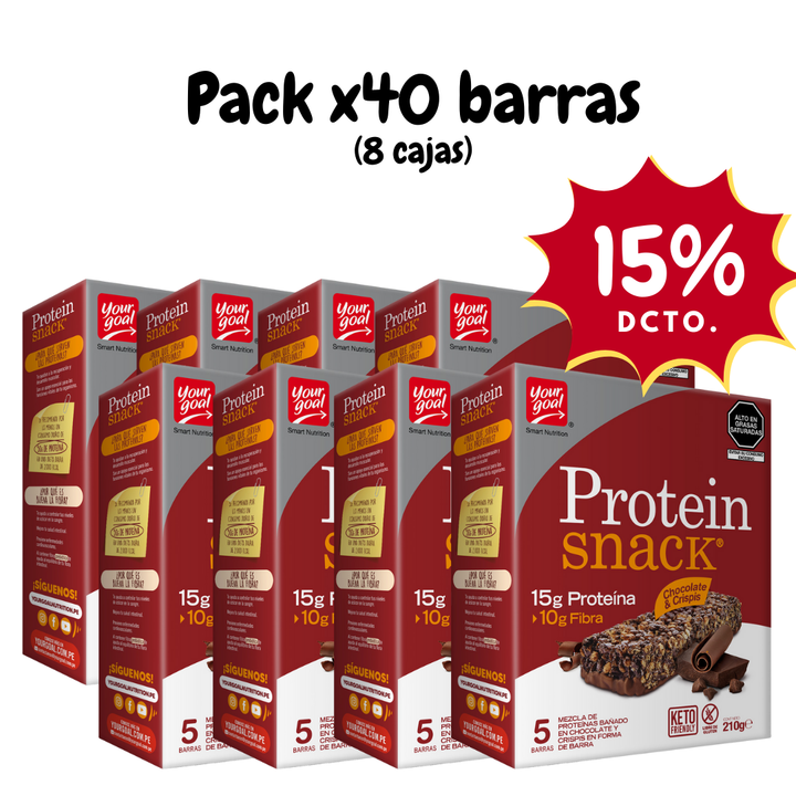 Protein Snack Chocolate & Crispis - Pack x40 barras (8 cajas)