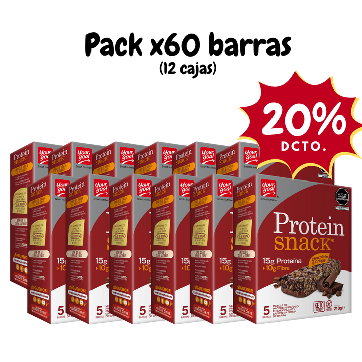 Protein Snack Chocolate & Crispis - Pack x60 barras (12 cajas)