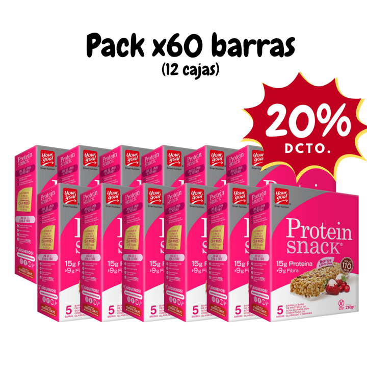Protein Snack Berries & White Glaze - Pack x60 barras (12 cajas)