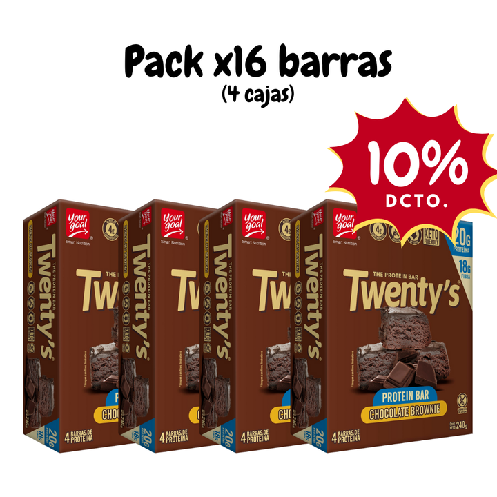 Twenty's Chocolate Brownie - Pack x16 barras (4 cajas)