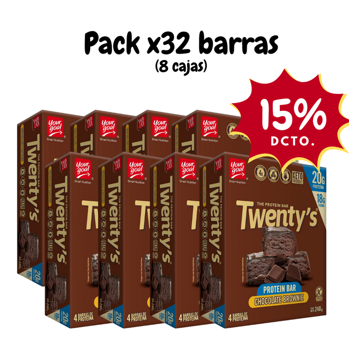Twenty's Chocolate Brownie - Pack x32 barras (8 cajas)