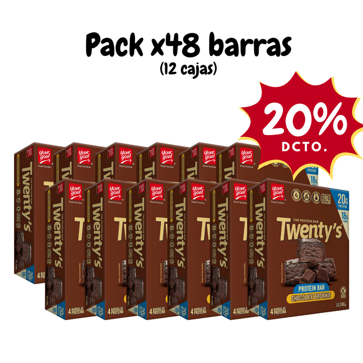 Twenty's Chocolate Brownie - Pack x48 barras (12 cajas)