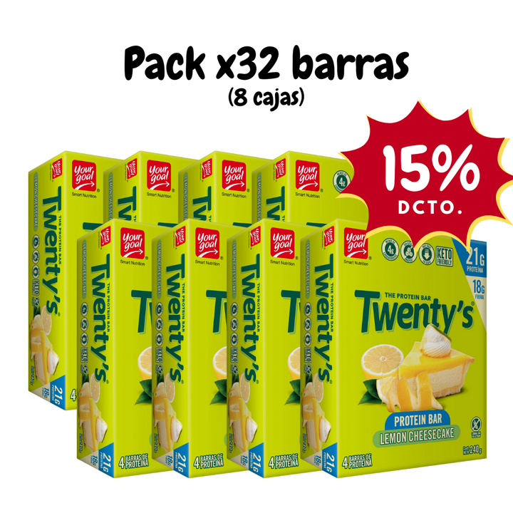 Twenty's Lemon Cheesecake - Pack x32 barras (8 cajas)