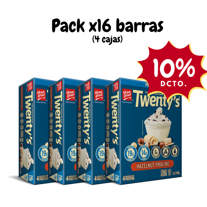 Twenty's Hazelnut Praline - Pack x16 barras (4 cajas)