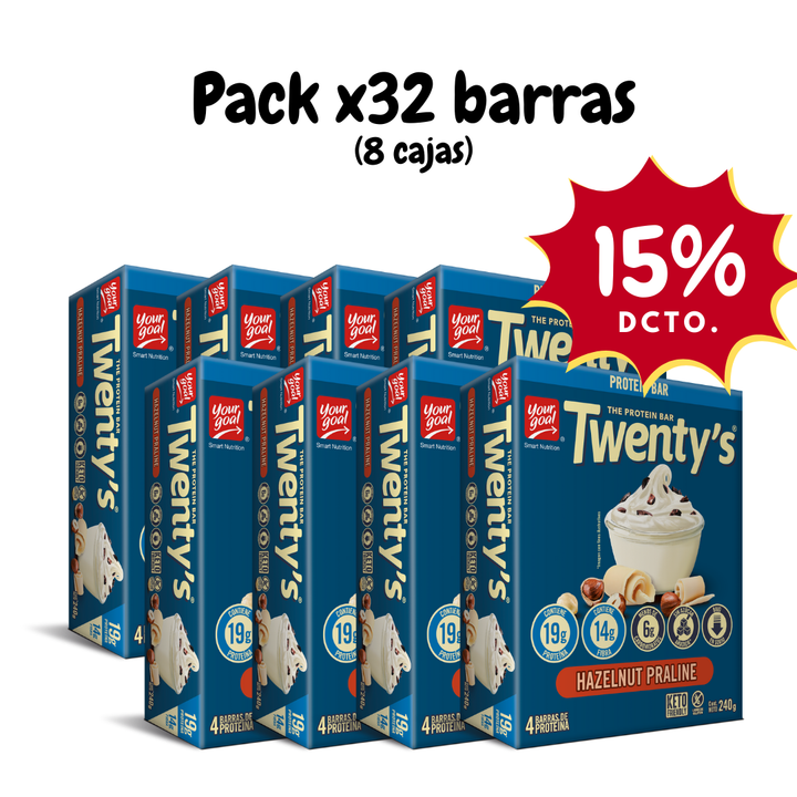 Twenty's Hazelnut Praline - Pack x32 barras (8 cajas)