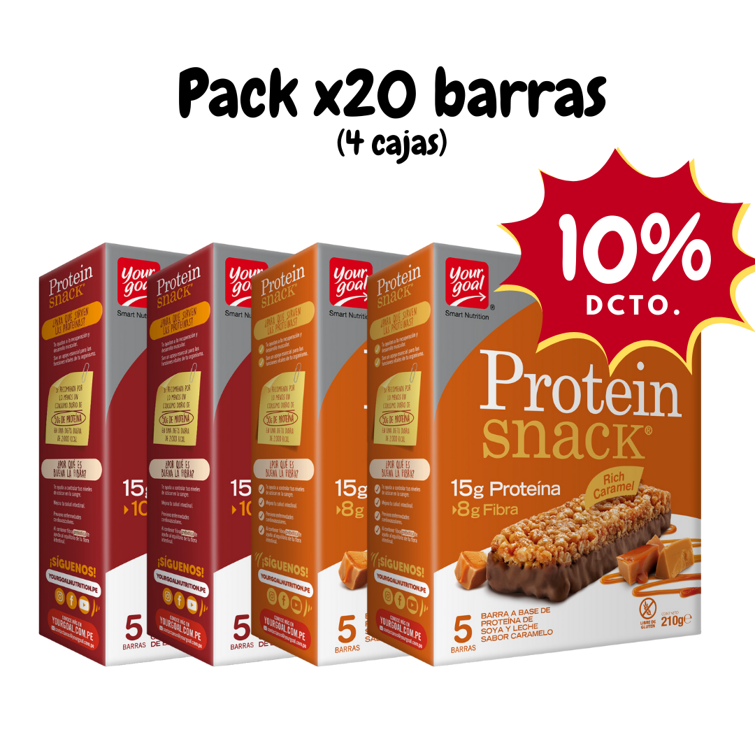 Pack x4 cajas Protein Snack surtido (20 unidades)