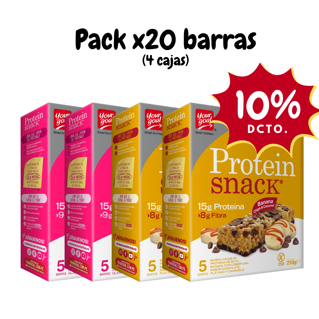 Pack x4 cajas Protein Snack surtido (20 unidades)
