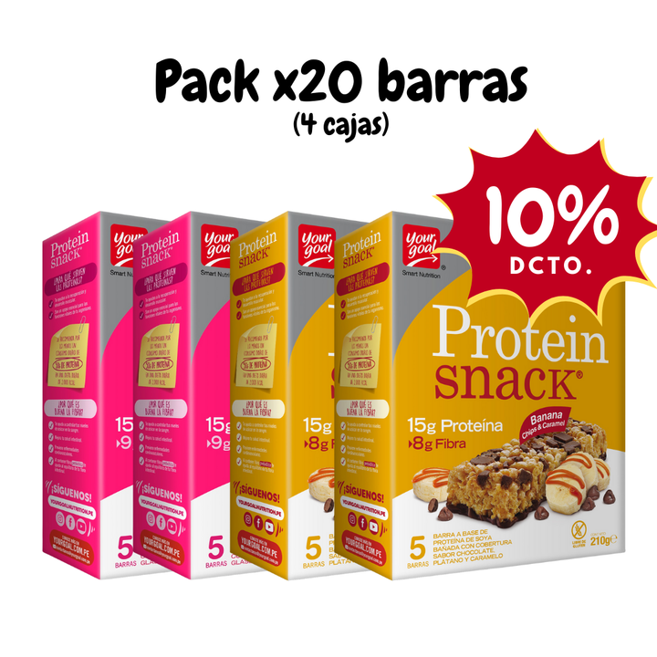 Pack x4 cajas Protein Snack surtido (20 unidades)