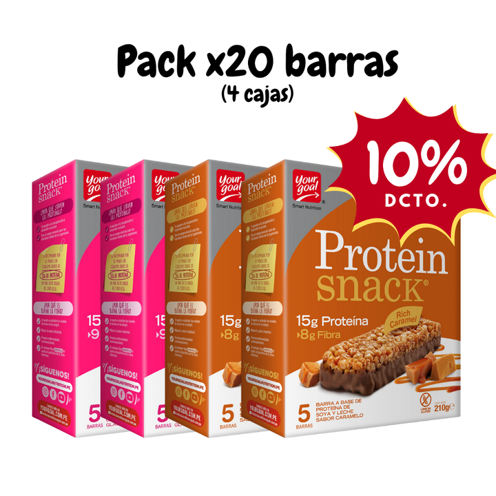 Pack x4 cajas Protein Snack surtido (20 unidades)