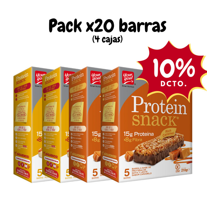 Pack x4 cajas Protein Snack surtido (20 unidades)
