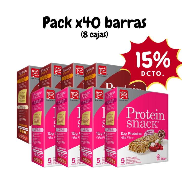 Pack x8 cajas Protein Snack surtido (40 unidades)