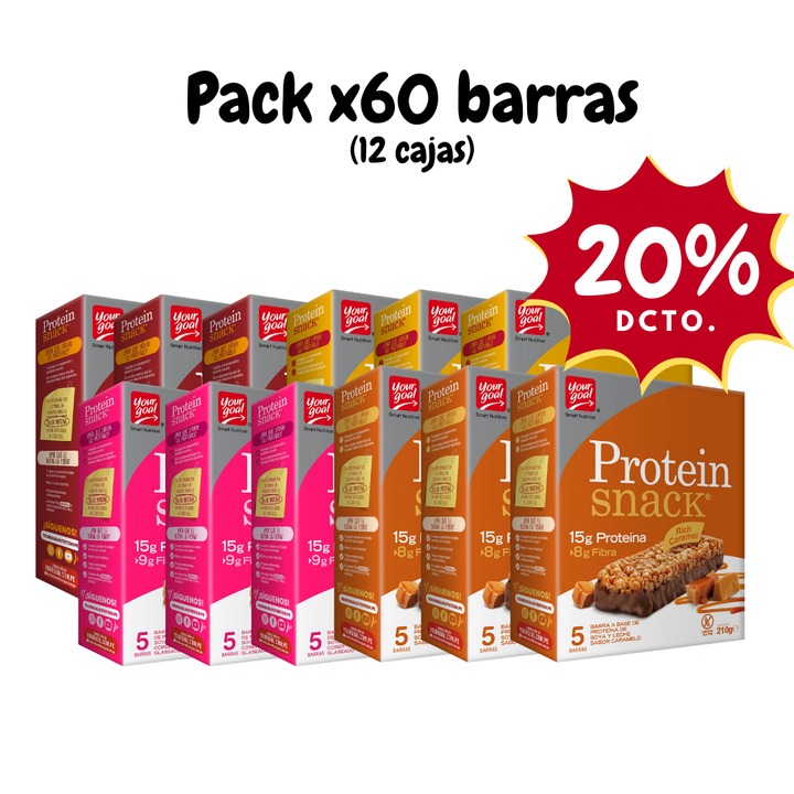 Pack x12 cajas Protein Snack surtido (60 unidades)