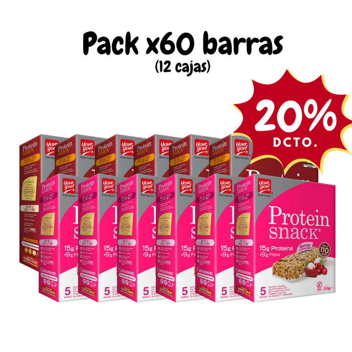 Pack x12 cajas Protein Snack surtido (60 unidades)