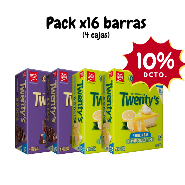 Pack x4 cajas de Twenty's surtido (16 barras)