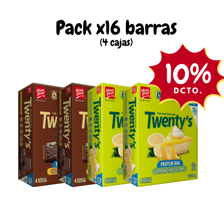 Pack x4 cajas de Twenty's surtido (16 barras)