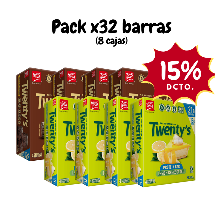 Pack x8 cajas de Twenty's surtido (32 barras)