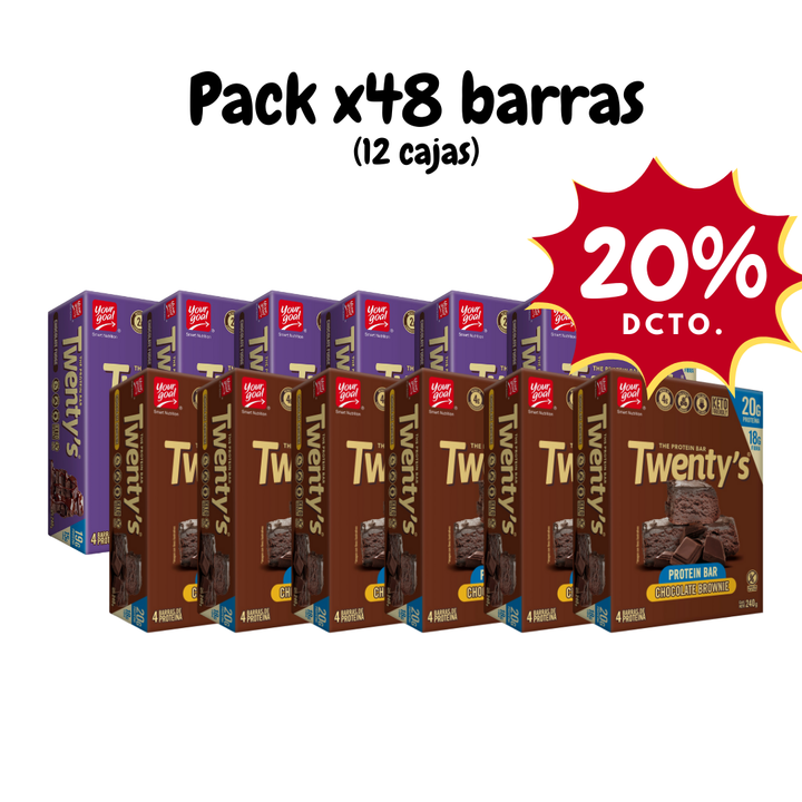 Pack x12 cajas de Twenty's surtido (48 Barras)