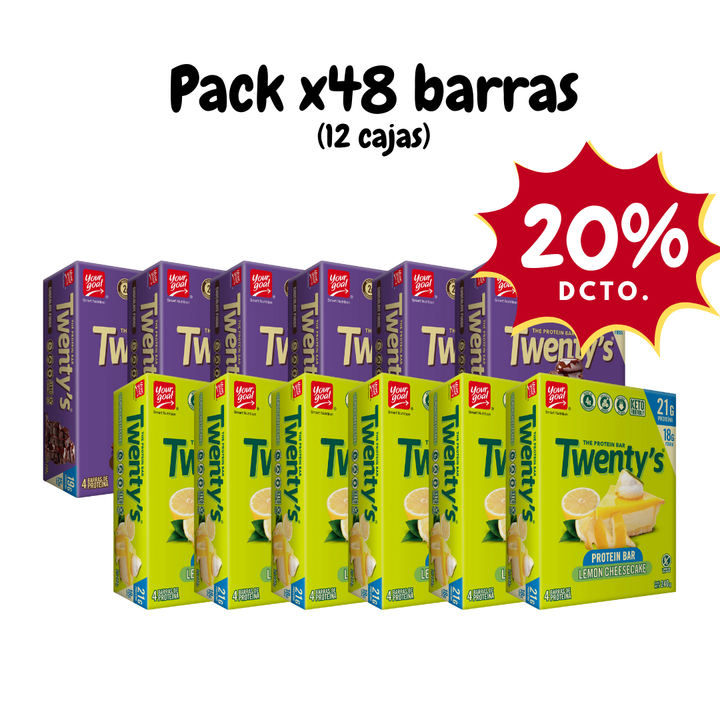 Pack x12 cajas de Twenty's surtido (48 Barras)