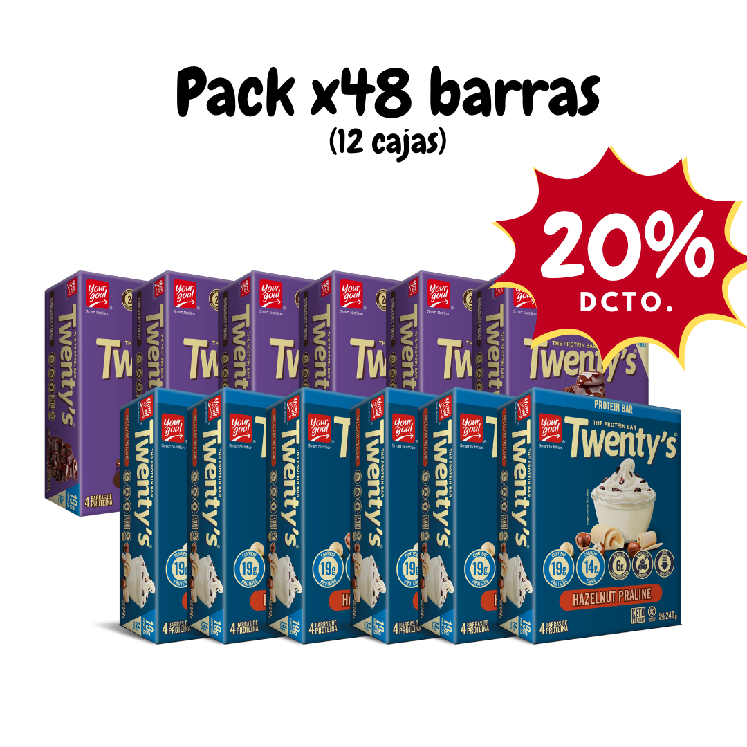 Pack x12 cajas de Twenty's surtido (48 Barras)