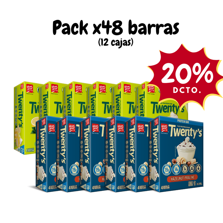 Pack x12 cajas de Twenty's surtido (48 Barras)