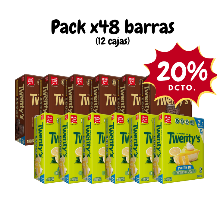 Pack x12 cajas de Twenty's surtido (48 Barras)