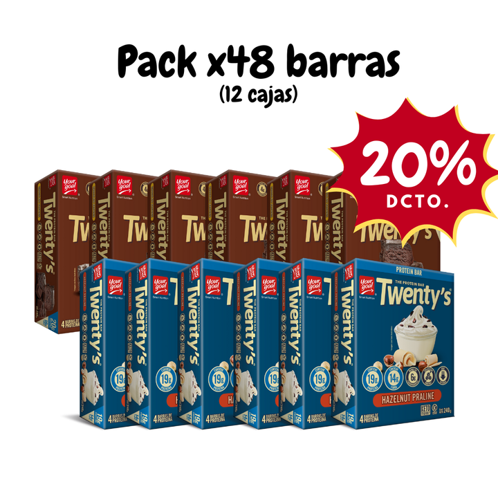 Pack x12 cajas de Twenty's surtido (48 Barras)