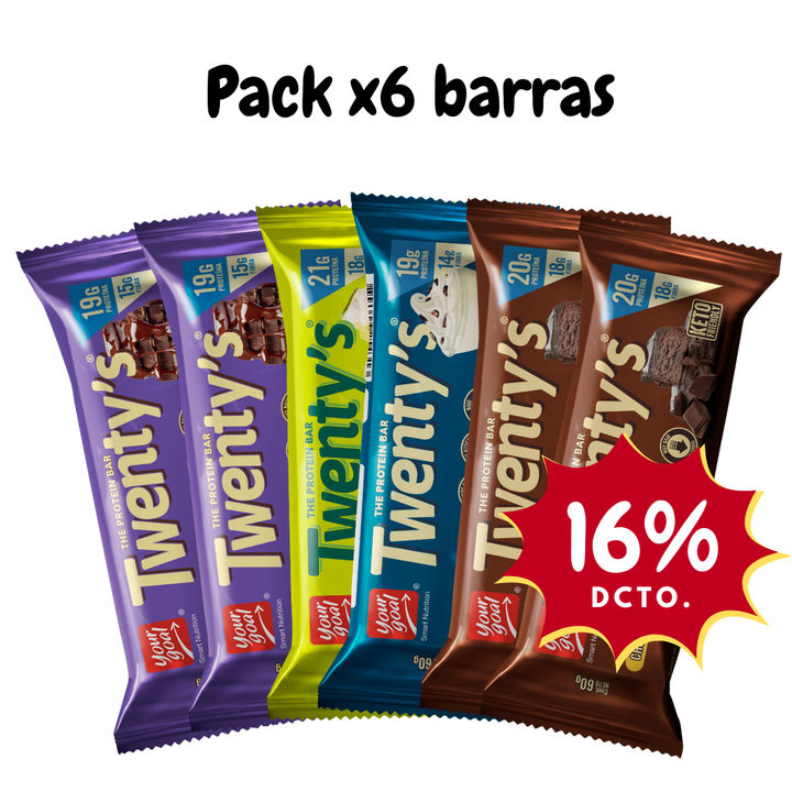 Pack x6 barras Twenty's surtido