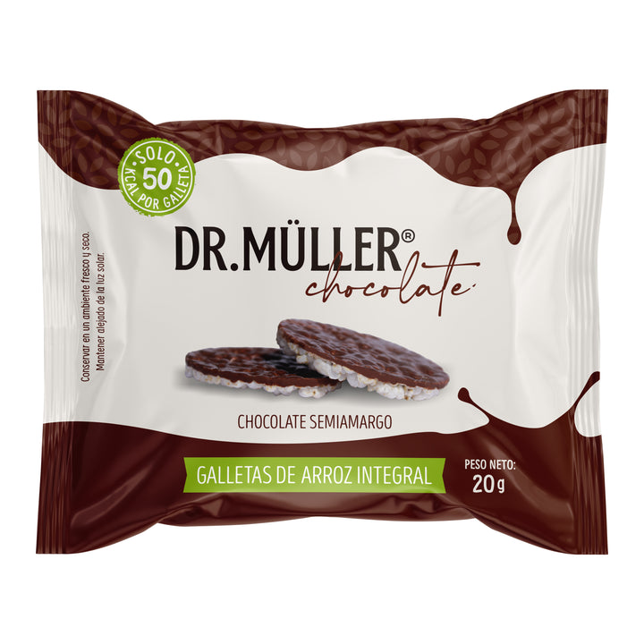 Dr. Muller Chocolate Semiamargo Galleta arroz integral 20g