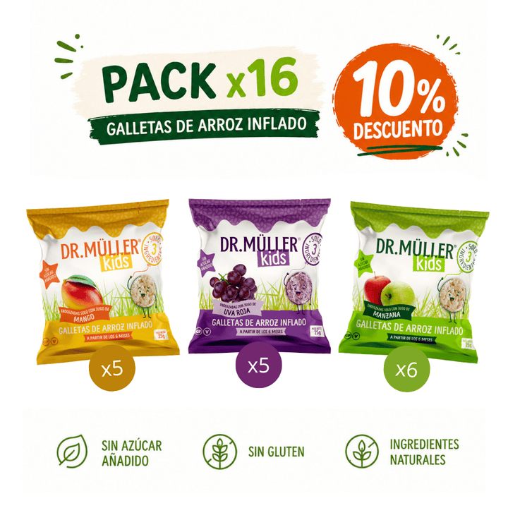 Pack x16 galletas surtidas Dr. Müller Kids 25g