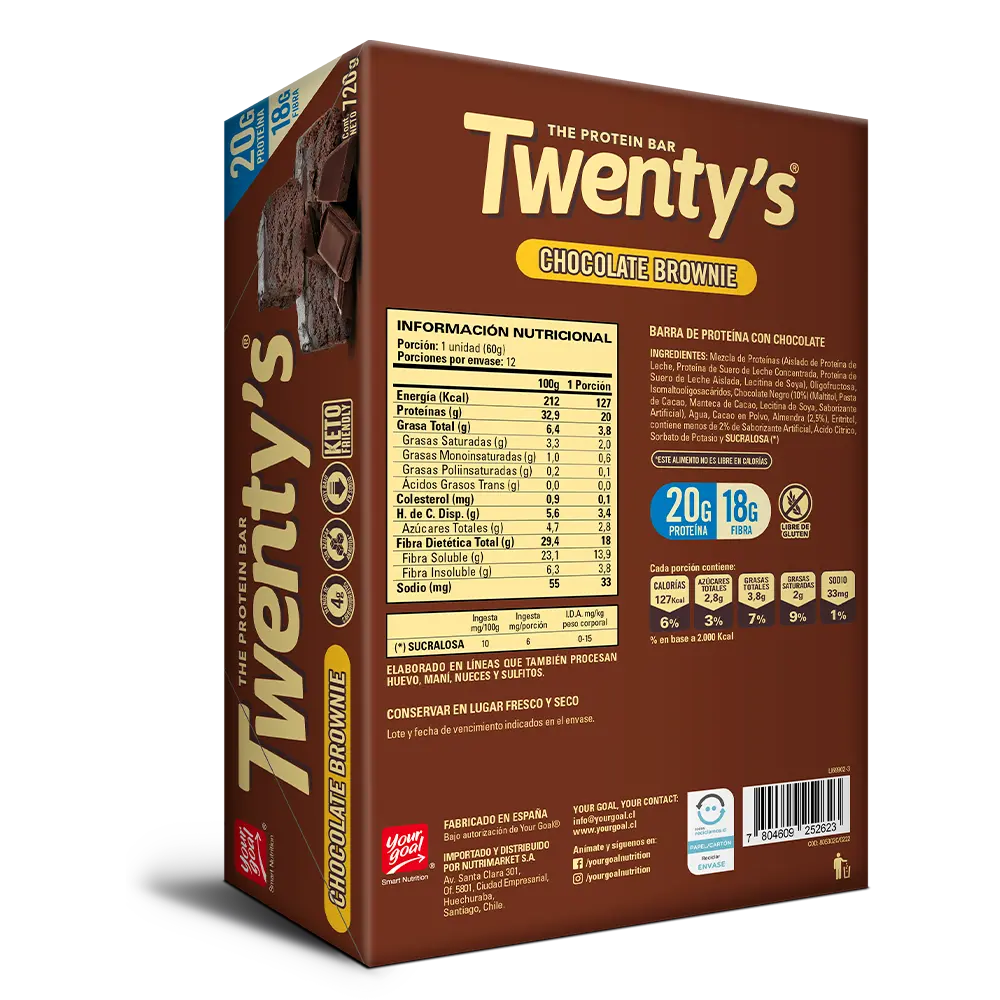 Twenty's Chocolate Brownie - Caja x12un 60g