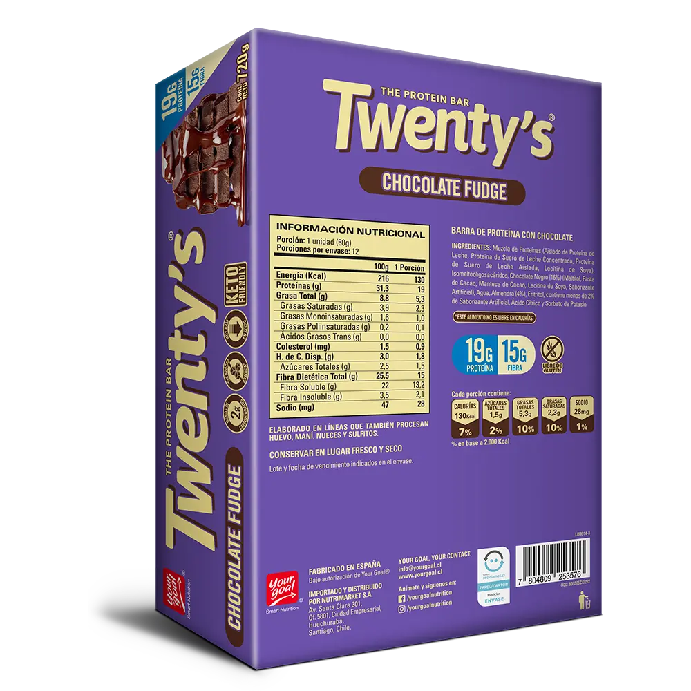 Twenty's Chocolate Fudge - Caja x12un 60g