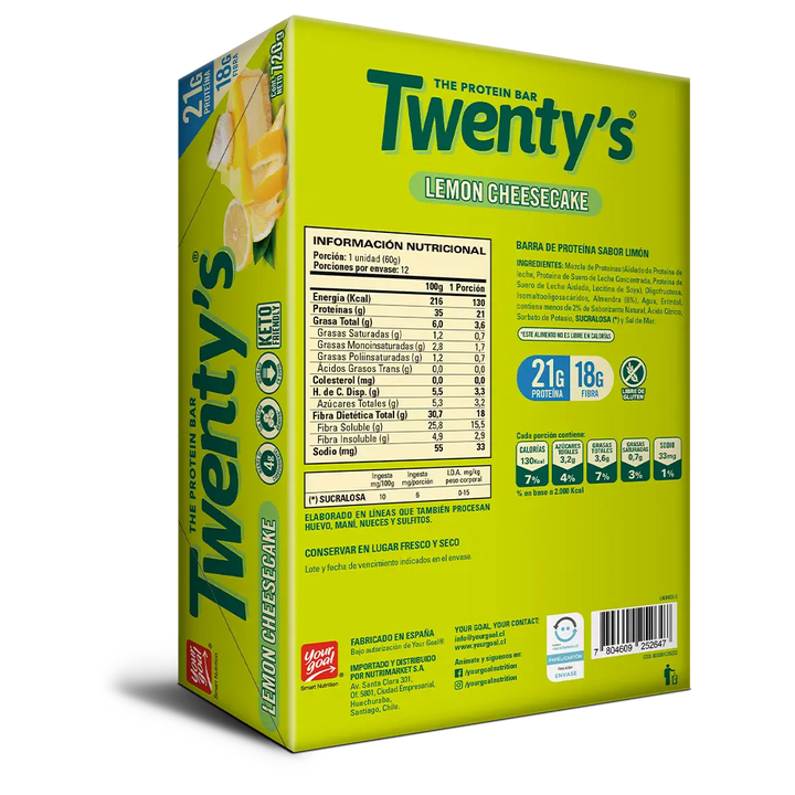 Twenty's Lemon Cheescake - Caja x12 barras