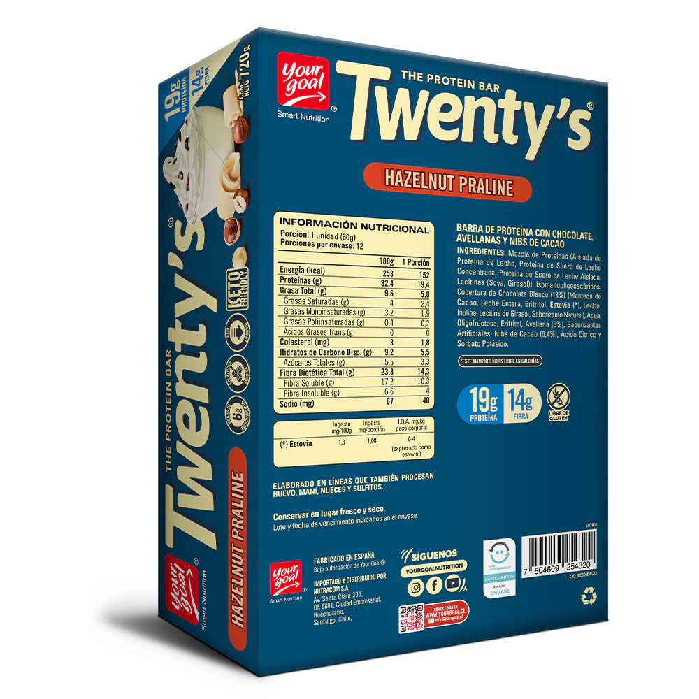 Twenty's Hazelnut Praline - Caja x12un 60g