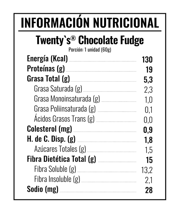 Twenty's Chocolate Fudge Barra 60g